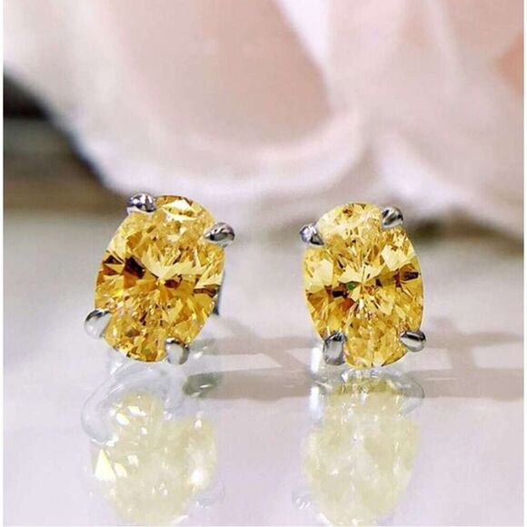 Yellow Canary CZ Earrings - Picture 5 of 7